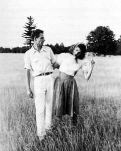 Larry and Anna Halprin holding hands